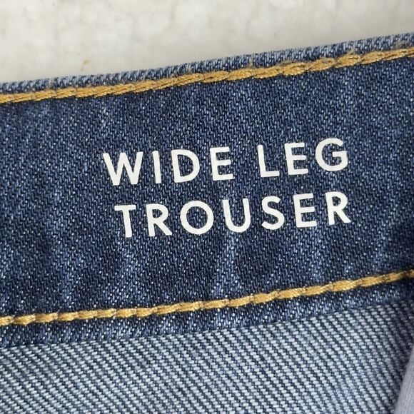 J. Crew Wide Leg Trouser Jeans Womens Sz 29 Dark Blue Denim High Rise Stretch - Picture 6 of 16